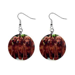  Irish Setter Puppy Dog 2 Button Earrings A0695 Everything 