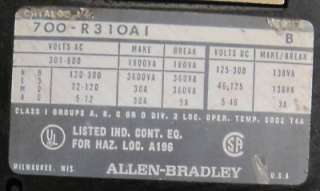 Allen Bradley 700 R Sealed Switch Relay 700 R310A1  