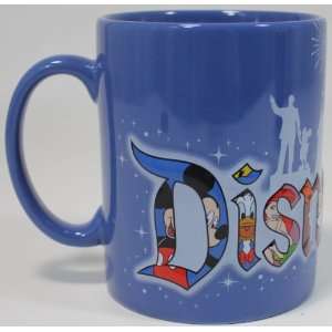 Extra Large Embossed/3 D Disneyland Blue Ceramic Mug   Disney Parks 