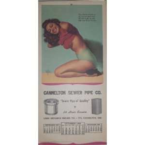  October 1953 Calendar Pin Up Girl, Artist Earl Moran 
