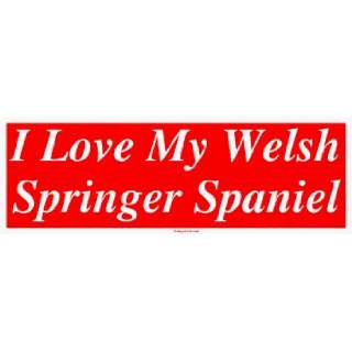  I Love My Welsh Springer Spaniel Bumper Sticker 