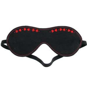  Blindfold leather w/heart inlay black 