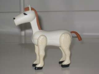 VINTAGE FISHER PRICE LITTLE PEOPLE RARE WHITE FARM HORSE HEX BELLY 