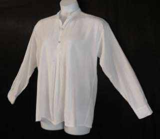 White Cotton Poet Renaissance Shirt Mens Medium or Womens 14 16 