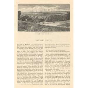   1885 England Naworth Castle Dacre Tower Battlements 