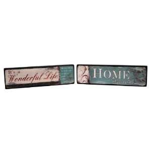  Its a Wonderful Life and Home Sweet Home Mini Wood Plaque 