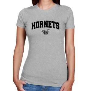  NCAA Alabama State Hornets Ladies Ash Logo Arch T shirt 