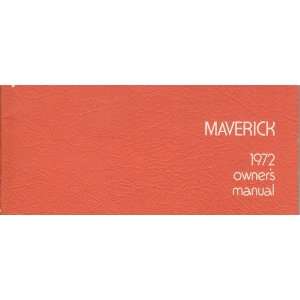  1972 Ford Maverick owners manual Ford Motors Books