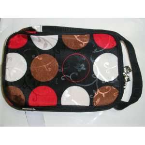   Dots Double Sided Make Up Bag Travel Case ~ Black