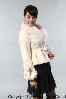 8117 new real fox rabbit fur 4 color coat/jacket/vest  