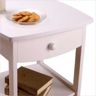 winsome basics solid wood end table nightstand in white 9010 the 