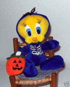 Warner Bros. Plush Halloween Tweety Bird Skeleton 1999  
