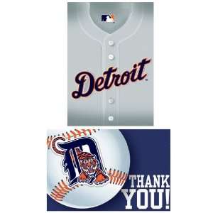 Lets Party By Amscan Detroit Tigers Baseball   Invite & Thank You 