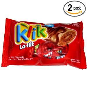 Klik Chocolate Bars, Family Pack, Mini La Hit, 7 Ounce Bags (Pack of 2 
