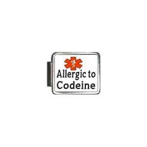  Allergic To Codeine Medical Alert Italian Charm Bracelet 