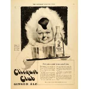  1923 Ad Clicquot Club Ginger Ale Boy Drink Eskimo Child 