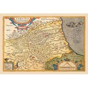  Vintage Art Map of Northeastern Italy   09124 x