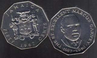 This is a 1987 Jamaica 50 cents coin in nice uncirculated condition 