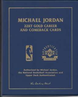   JORDAN 2  22KT GOLD CAREER AND COMEBACK CARDS DANBURY MINT  