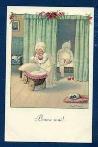 G2000 Pauli Ebner postcard, Mother and Baby go to bed  