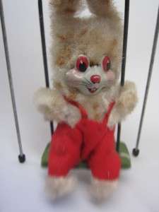   vintage Toy ANIMAL SWING Bunny Rabbit Alps Japan 1950s VIDEO  