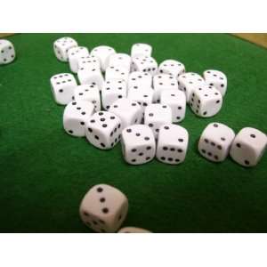  Standard 10mm White 6 Sided Dice Toys & Games