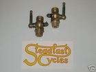 Fuel CK SET 1/4 ID brass valve Triumph Norton BSA straight pipe 