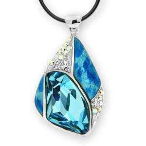 Ashley Arthur 925 Silver Aurora & Aqua Crystal & Blue Water Enamel 