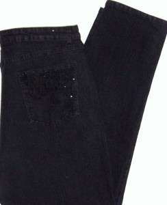 WESTPORT Black Denim Jeans. Tapered Leg Stretch Womens Plus Size 24 W 