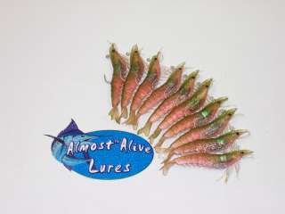 Shrimp Soft Plastic, (10) 4 1/4 Hooked Shrimp Lures, Natural Color 