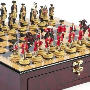   Chessmen & Tribeca Wooden Chess Board with Storage Toys & Games