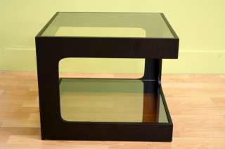 MODERN Side table SQUARE Wenge Dark Wood Contemporary  