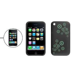  Gino Green Dot Black Soft Silicone Skin Case for iPhone 3G 
