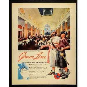  1939 Ad Grace Line Caribbean South American Cruise Ship 