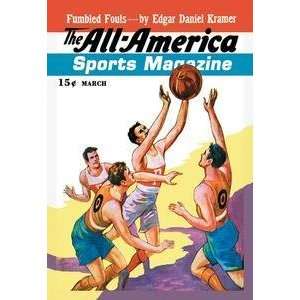  All America Sports Magazine Fumbled Fouls   12x18 Art 