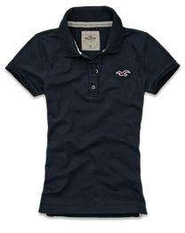 NWT Hollister co. (By Abercrombie) Womens Navy Blue Polo Shirt XS, S 