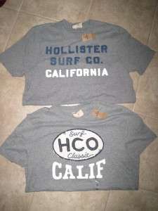NWT Hollister Mens 2 M SO CAL SURF CALIFORNIA LOGO Gray Graphic Tee SS 