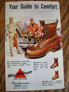 Advertising Postcard Weinbrenner Wood N Stream Boots WI  