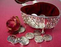 Heart Silverplated Wedding Coin Trinket Box Set ARRAS New  