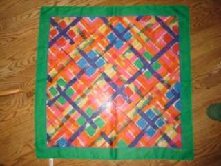 TALBOTS Bright Color Abstract Print Square Scarf 31  
