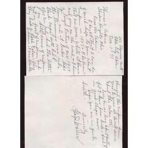  1971 Lloyd Waner Signed 2 Page Hand Letter B & E Holo 