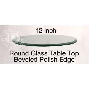  Glass Table Top 12 Round, 1/2 Thick, 1 Beveled Edge 