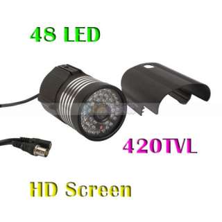   48LED 1/4 Sharp CCD Color Waterproof CCTV Camera HD Screen Black