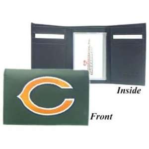    Chicago Bears Black Leather Tri Fold Wallet