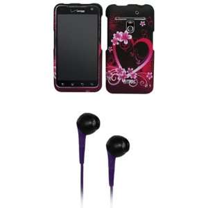  EMPIRE Purple Hearts with Flowers Rubberized Design Hard 
