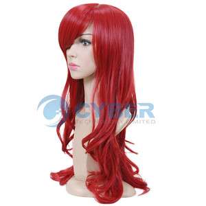 Long Wavy Curly Cosplay party Hair Red Lady Wig/Wigs  