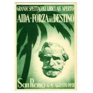  AIDA & Forza Del Destine San Remo 1951 AD Postcard 