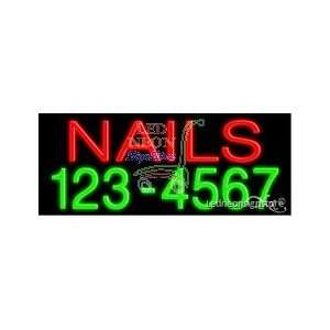  Nails with Custom Phone Number Neon Sign
