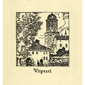   Vyborg Russia Leningrad Oblast Oakley Vyborg   Original Engraving