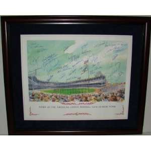  Yankees 36 Legends SIGNED Cherry Framed Lithograph